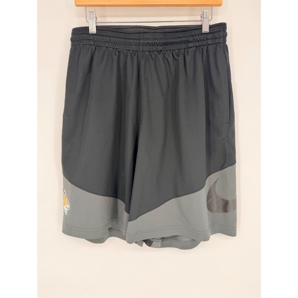 Nike‎ Mens Shorts Black Gray Athletic Gym Basketball Logo Bobcat Bobcats Size XL